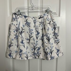 CeCe White and Blue Floral Skirt - Size 12